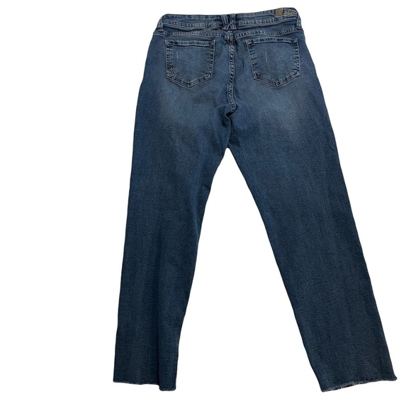 Kut From The Kloth Distressed Straight Jeans Raw Hem Size 10 - Picture 3 of 12